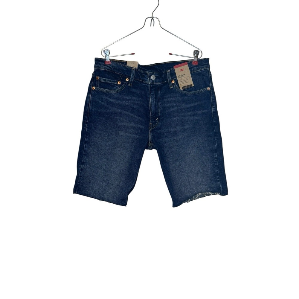 Levi's Women's Shorts 311 Shaping Straight Leg Raw Hem Denim Blue Sz.31X32 NWT